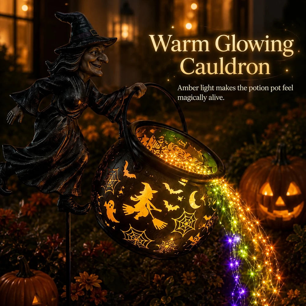 🔥 Last Day 49% OFF🎃 Halloween Witch Cauldron Garden Light