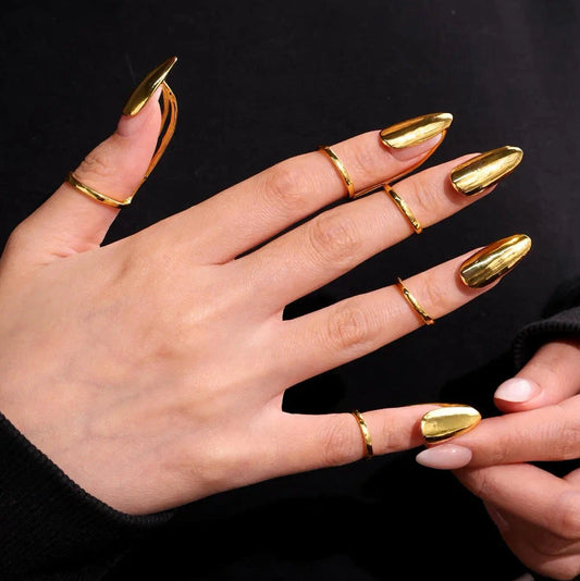 🔥 Last Day Sale | 925 Silver Plated Adjustable Punk Five Finger Nail Ring