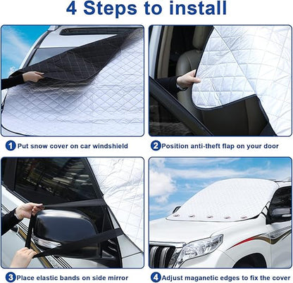 ANTI-SNOW & ANTI-FREEZE Elite 4-Layer Magnetic Car Cover 🚗 50% OFF