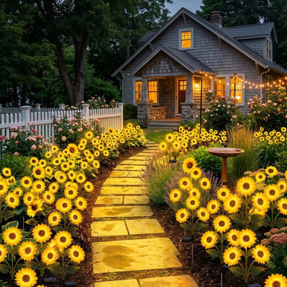 Solar Sunflower Glow Lights