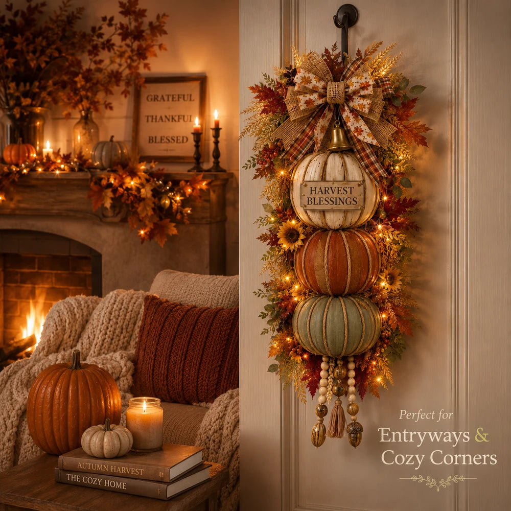 🔥 Last Day Sale | Lighted Stacked Pumpkin Fall Decor