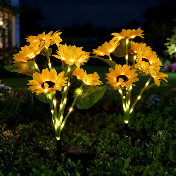 Solar Sunflower Garden Glow Lights