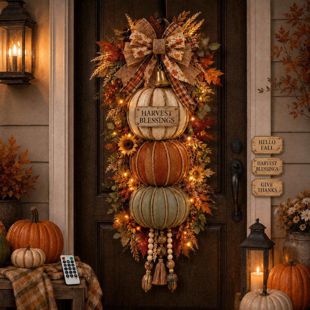 🔥 Last Day Sale | Lighted Stacked Pumpkin Fall Decor