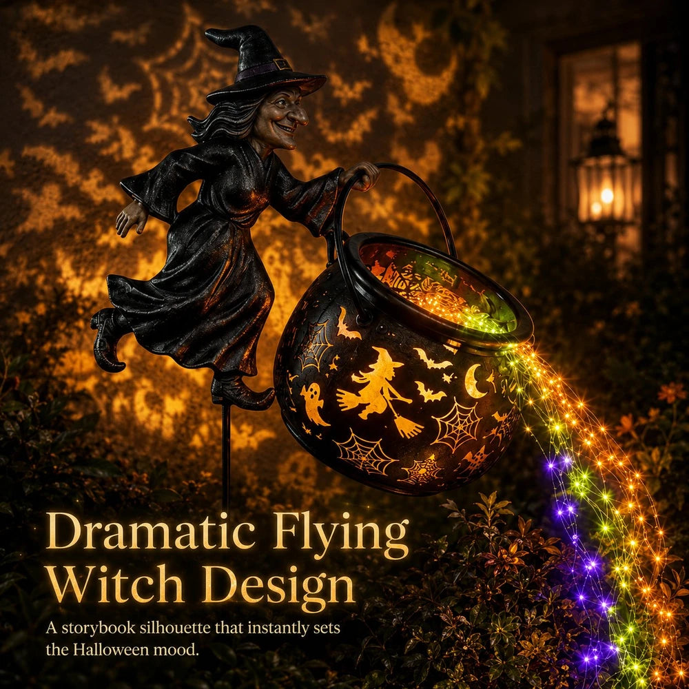 🔥 Last Day 49% OFF🎃 Halloween Witch Cauldron Garden Light