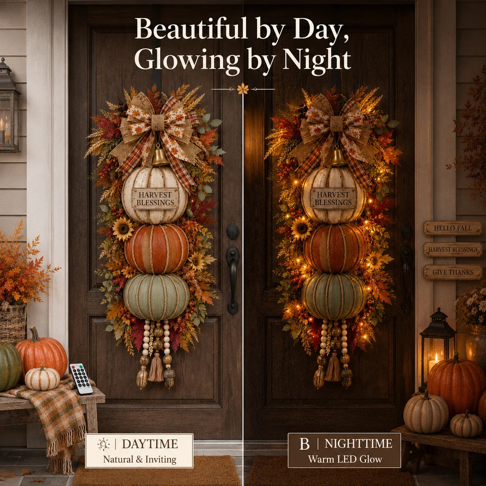 🔥 Last Day Sale | Lighted Stacked Pumpkin Fall Decor