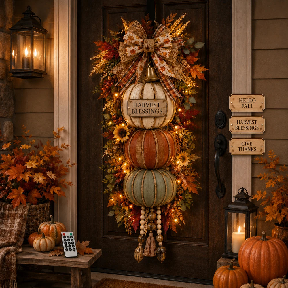 🔥 Last Day Sale | Lighted Stacked Pumpkin Fall Decor