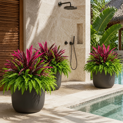 🔥 Last Day Sale | UV Resistant Artificial Fern And Red Dracaena